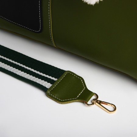 Bag Female Tout with zipper, green color-5