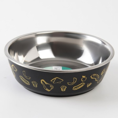 Metal bowl for the dog "Steak", 450 ml, 14x4.5 cm-3