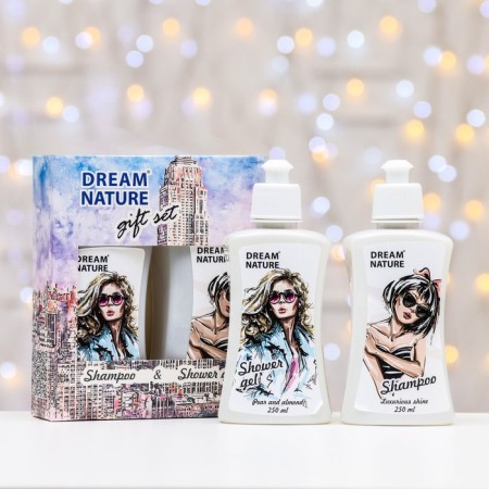 Dreamnature set: shampoo for weakened and damaged hair, 250ml+shower gel, 250ml