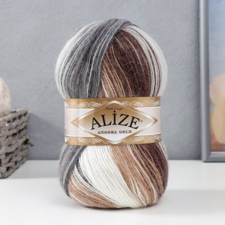 Yarn "Angora Gold Batik" 20% wool, 80% acrylic 550m/100g (5742)