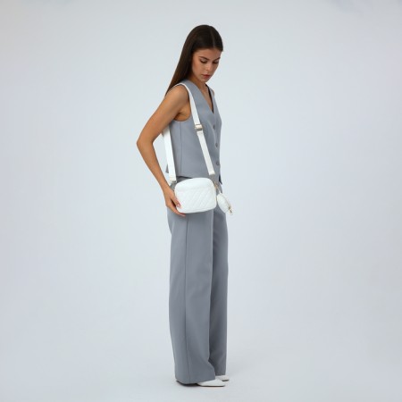 Bag Cross-Bodi with a zipper, white color-10