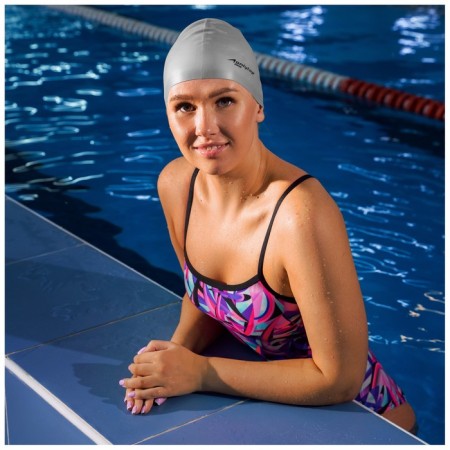 Hat of swimming adult Onlytop, silicone, girth 54-60 cm, Mix color-8