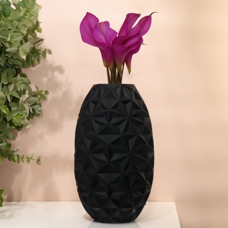 Vase for flowers "orchid" made of glass, black 35 x 20 x 20 cm-3