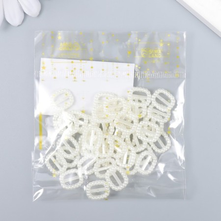Decor for creativity plastic "Barashka buckle" Pearl set 40 pcs 1.2x1 cm-4