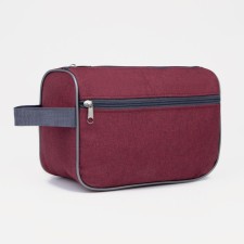 Lightning cosmetic bag, external pocket, burgundy color