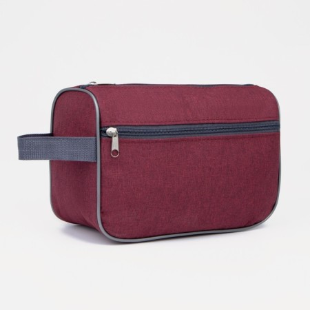 Lightning cosmetic bag, external pocket, burgundy color