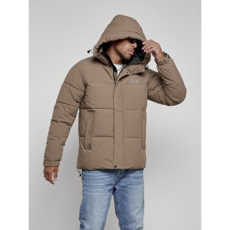 Male winter jacket, size 52, brown color-4