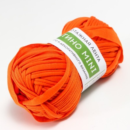 Knitted yarn 100% cotton "Lentino mini" 100 g 40 m color 17 tangerines-1