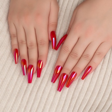 Poaling Paletteaps, 12 pcs, with adhesive plates, ballerina form, red-6