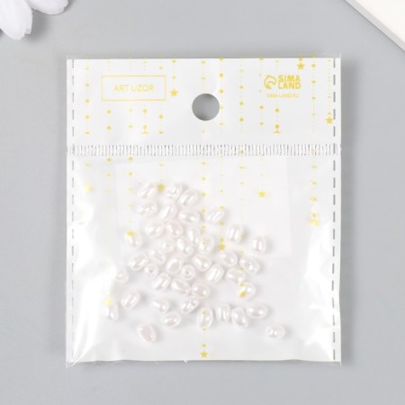 Beads for creativity Plastic "Uneven Pearls Executed" set 40 pcs 0.6x0.4 cm-2