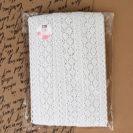 Knitted lace, 50 mm × 10 ± 1 m, white color-3