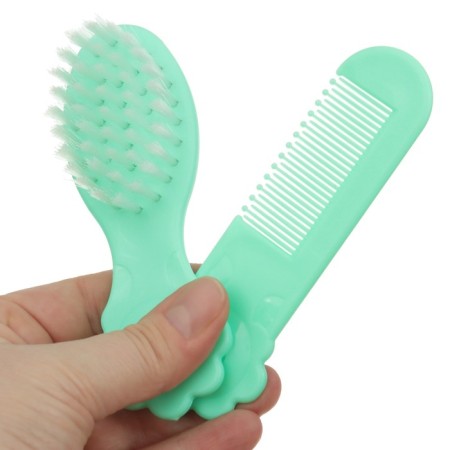 Hair care kit: comb and brush "Flower", Biryuzovoy color