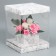Gift box for flowers with a vase and PVC windows folding, packaging, "marble", 23 x 30 x 23 cm