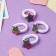 Hair elastic band "Lola" (set 4 pcs) star, d-2.5 cm, white