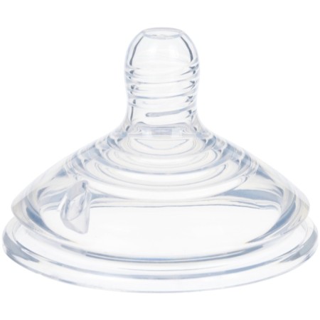 A nipple for a bottle, +0Mes., Slow flow, wide throat 60mm.