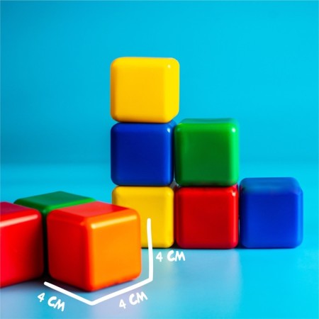 Set of colored cubes, 9 pieces, 4 × 4 cm-14