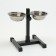 A stand with bowls, 2 x 250 ml, height 25 cm, collapsible, black