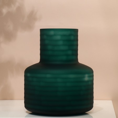 Vase for Florentine flowers from green glass 24 x 21 x 21 cm-4
