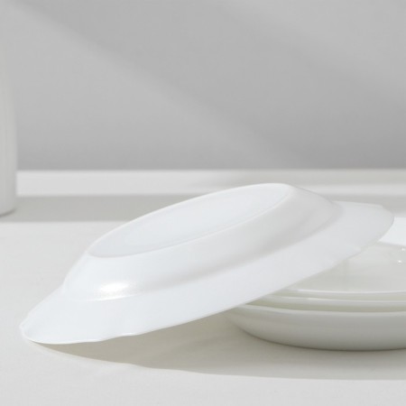 Set of table glass -ceramic louis XV, 16 objects, white color-3