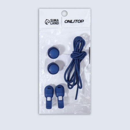 Shoes for shoes, steam, round, with a latch, elastic, d = 3 mm, 100 cm, blue color-4