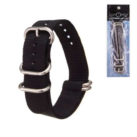 Solomon watch strap, 20 mm, l-27 cm, black
