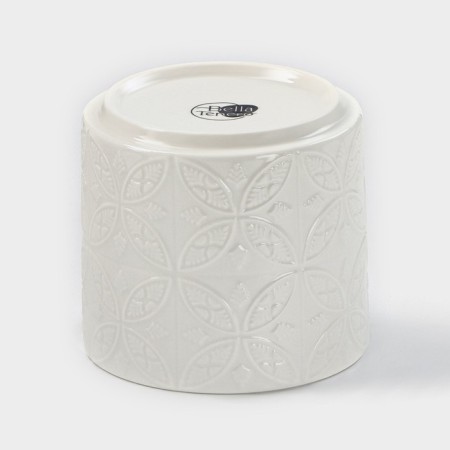 Porcelain Bank for bulk products Bellatenero “Leaves”, 300 ml, D = 8.5 cm, white color-3