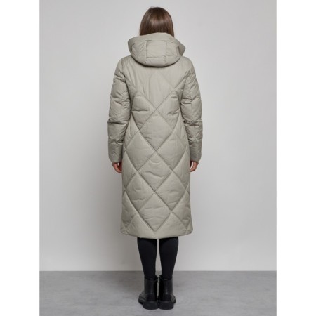 Coat insulated winter female, size 42, green color-3