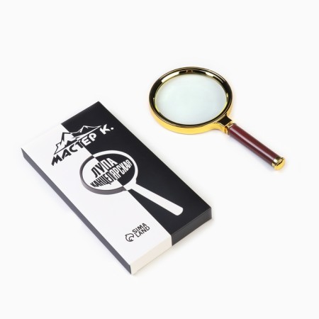 Classic magnifier in gold frame 6x, d = 9cm, master K.-1