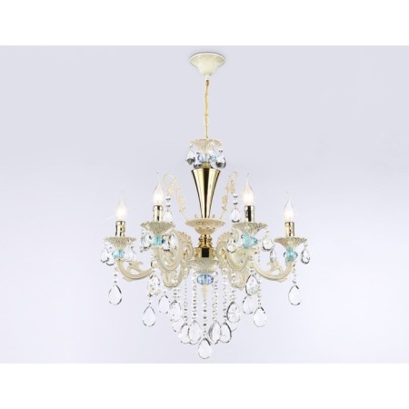 Crystal chandelier with Ambrella Light, Classic, Tr4923, 6HE14, Gold, White Color-3