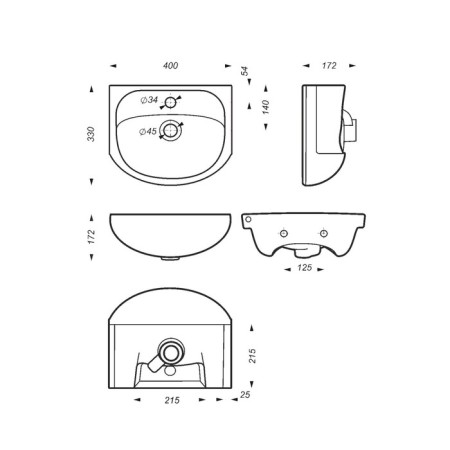 Lada 40 bathroom cabinet, with sink "Mango 40" 20.8 x 38.6 x 80 cm-3