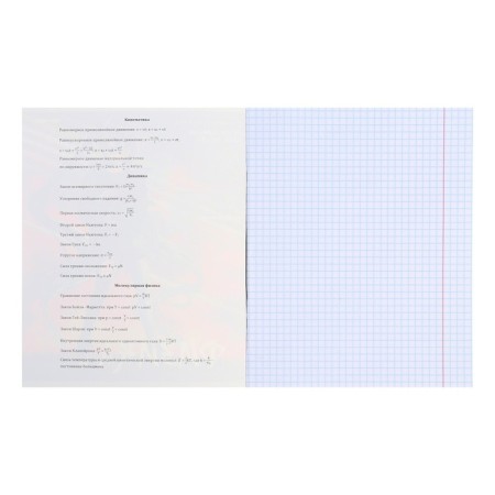 An objective note 48 sheets in the anime cell "Physics", the cover coated cardboard, embossing with cold foil, lamination of Soft-Touch, OFSET Block-1
