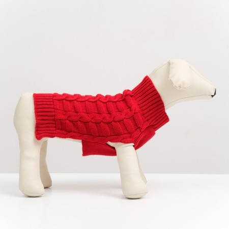 Sweater with openwork viscous, XL (DS 34, Osh 34, OG 32-51 cm), red-1
