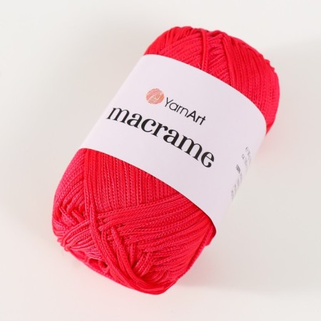 Yarn "Macrame Macrama" 100% polyester 130m/90g (163 red)-1