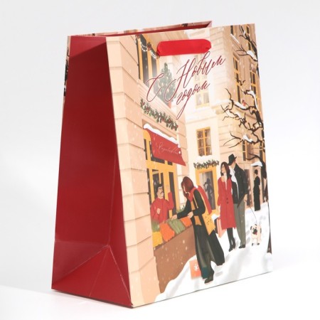 Laminated vertical "Winter City", Ml 23 x 27 x 11.5 cm, New Year-1