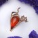 Amber Brooch cat drop, cognac color in bronze