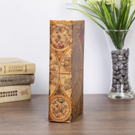 Safe Brush Tree Leather "Old Maps of the World" 21x13x5 cm-3