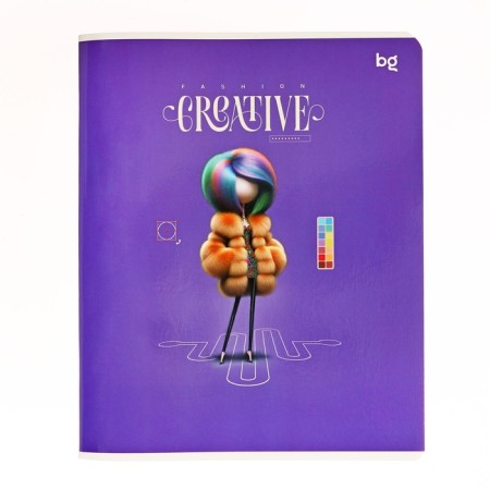 A notebook of 60 sheets, in a cage, on the bracket, fashion Creative, cover coated cardboard, glossy lamination, mix-2