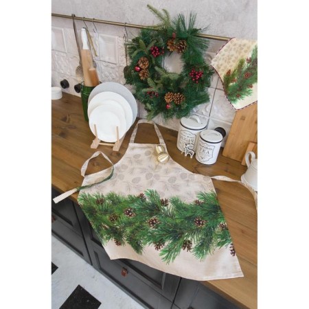 Apron "Ethel" spruce branches 70x61 cm, 100% cotton, sarzha 190 g/m2-2