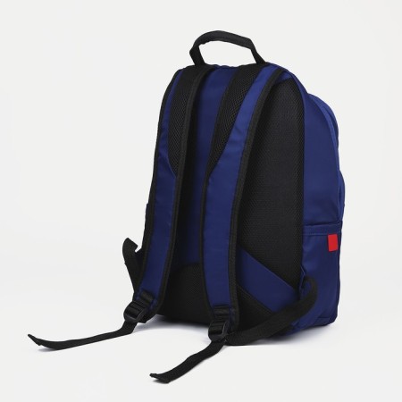 A backpack with a zipper, Rise, 2 external pockets, a laptop department, blue color-3