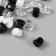 Plastic beads "Heart. Black, white, transparent" set of 20 g 1.2x0.9x0.8 cm