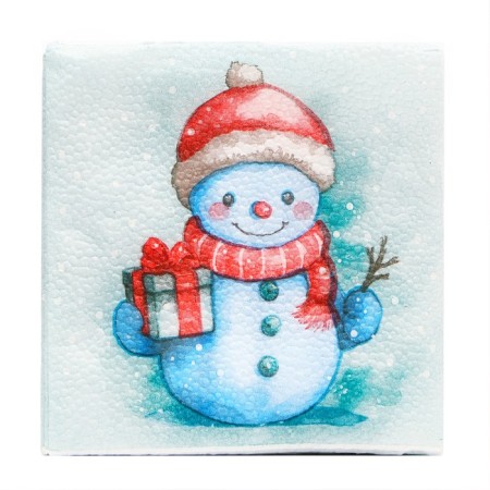 New Year's napkins of my paper selection "Snowman" 1 layer, 24x24 cm, 100 pcs-1