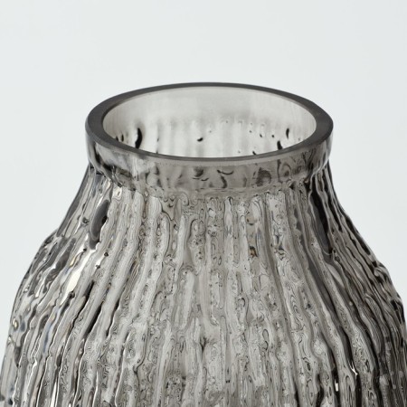 Black glass flower vase 31.5 × 15 × 15 cm-2