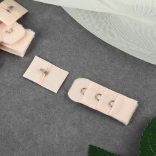 Flasp for a bra, 3 rows 1 hook, 2 × 2.8 cm, 2 × 5 cm, 10 pcs, beige color
