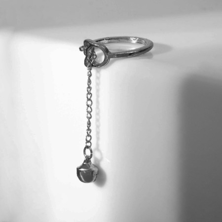 Ring "chain" of a cat, the color is silver, dimensionless-3