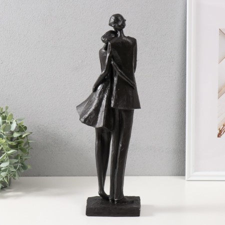 Souvenir Polystone "Mom and Daughter" Black 40x12x11 cm-2