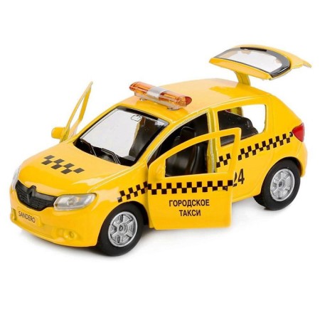 Metal Metal "Renault Sandero Taxi" 12cm, doors open, inertial