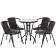 Set of garden furniture: table, 4 stools, black