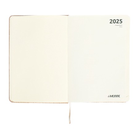 Dated diary 2025 A5 168 sheets, Devente.Barbara, a solid cover to leatherette with foam, praise, perforation, lies, block 70, beige, beige-7