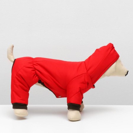 Zimovye jumpsuit for animals, L (DS 28-30, OG 40-44 cm, Osh 32 cm), Red-1