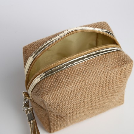 Lightning cosmetic bag, dark beige color-2